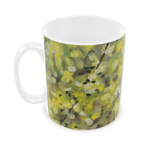 Blooming Forsythia Ceramic Mug