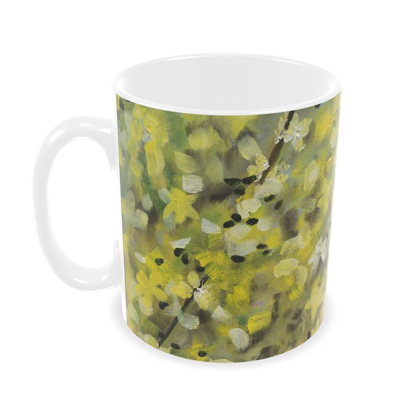 Blooming Forsythia Ceramic Mug