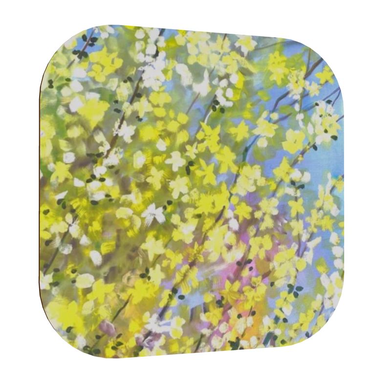 Blooming Forsythia Coasters - 12 Set