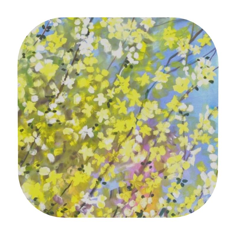 Blooming Forsythia Coasters - 12 Set