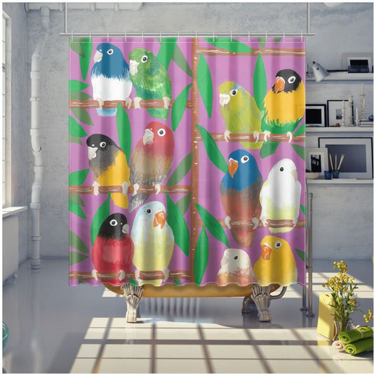 Parakeet Paradise Shower Curtain