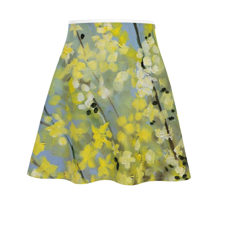 Blooming Forsythia Flared Skirt