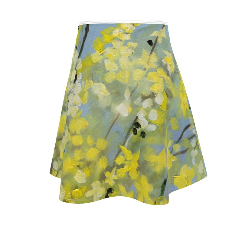 Blooming Forsythia Flared Skirt