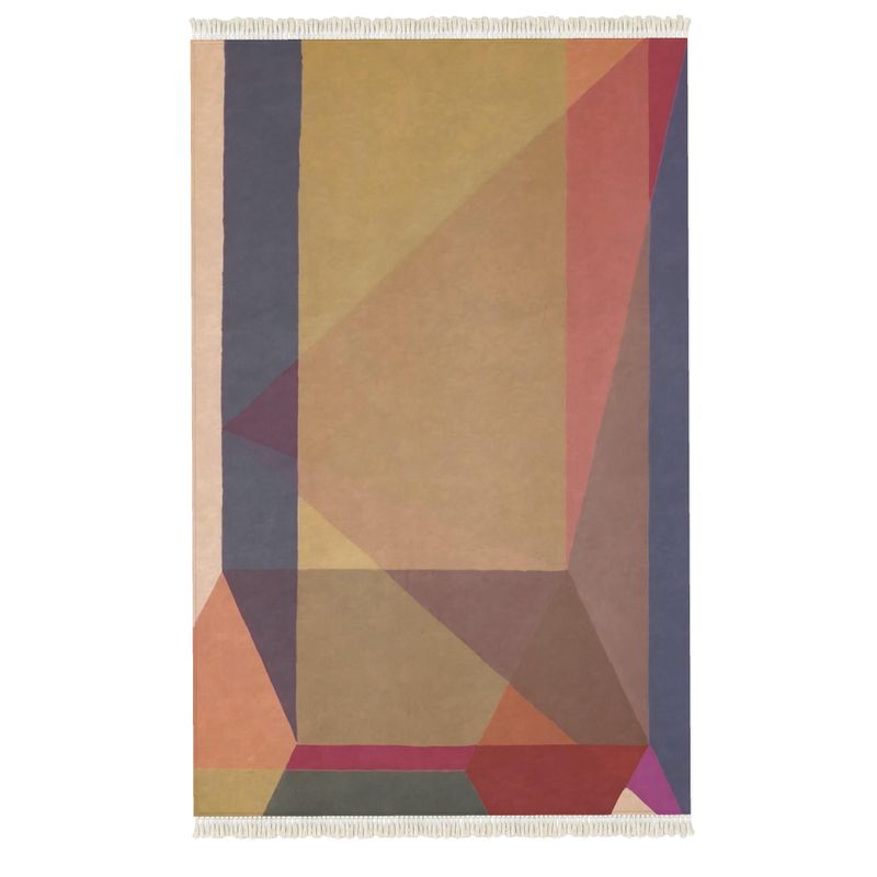 Clean Cubist Collage Area Rug