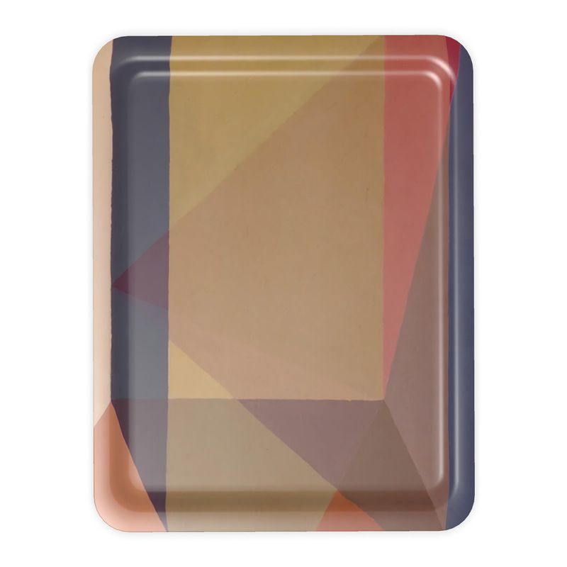 Clean Cubist Collage Large Serving Tray