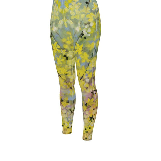 Blooming Forsythia High Waisted Leggings