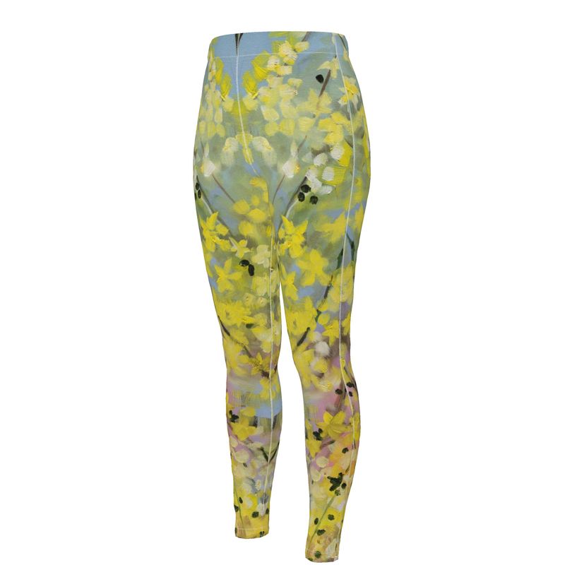 Blooming Forsythia High Waisted Leggings