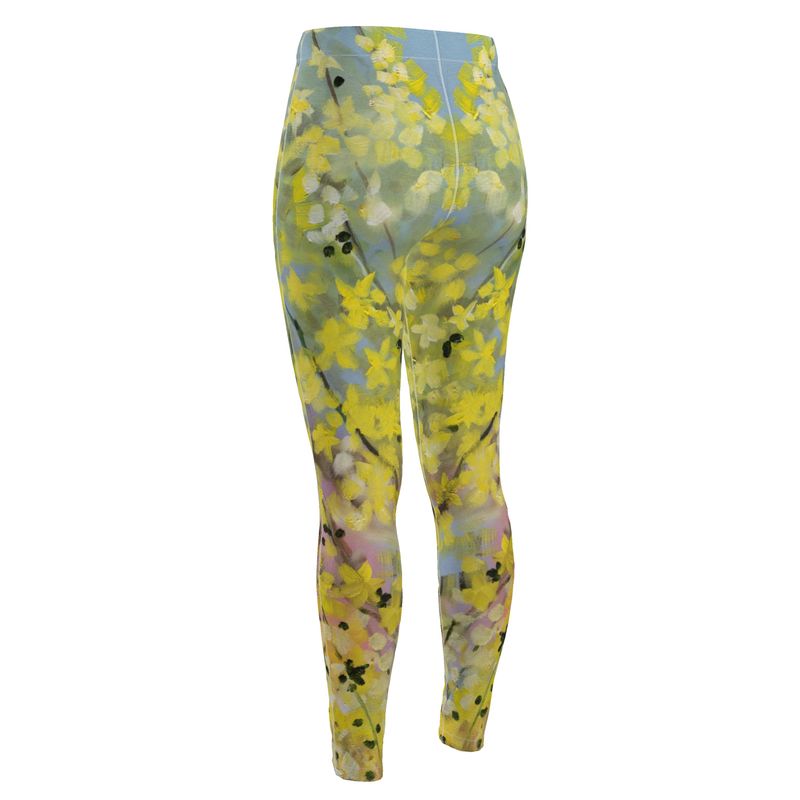 Blooming Forsythia High Waisted Leggings