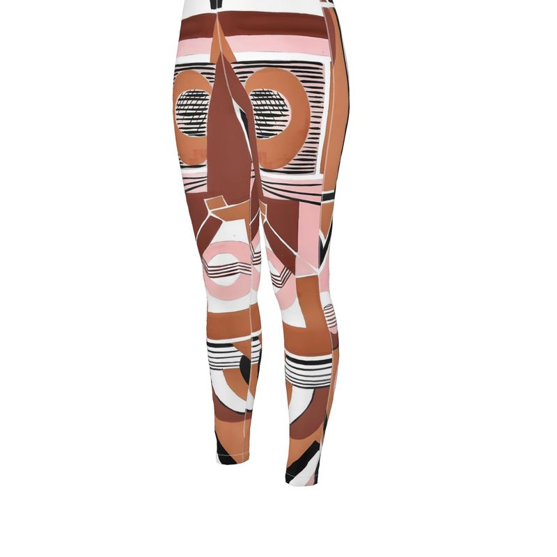 Contemporary Pueblo Footprint High Waisted Leggings