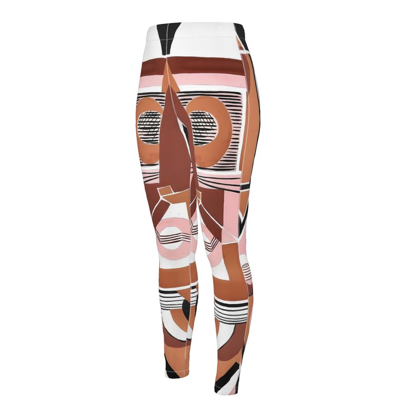 Contemporary Pueblo Footprint High Waisted Leggings