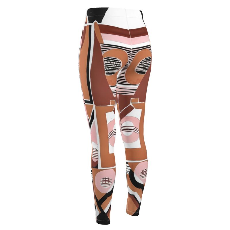 Contemporary Pueblo Footprint High Waisted Leggings