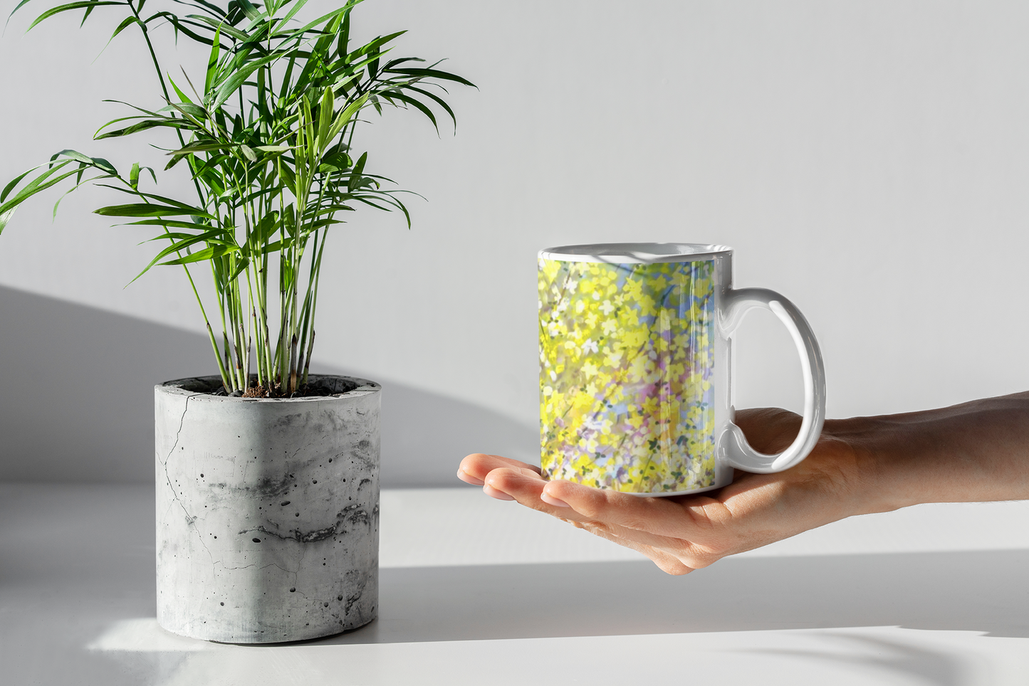 Blooming Forsythia Ceramic Mug