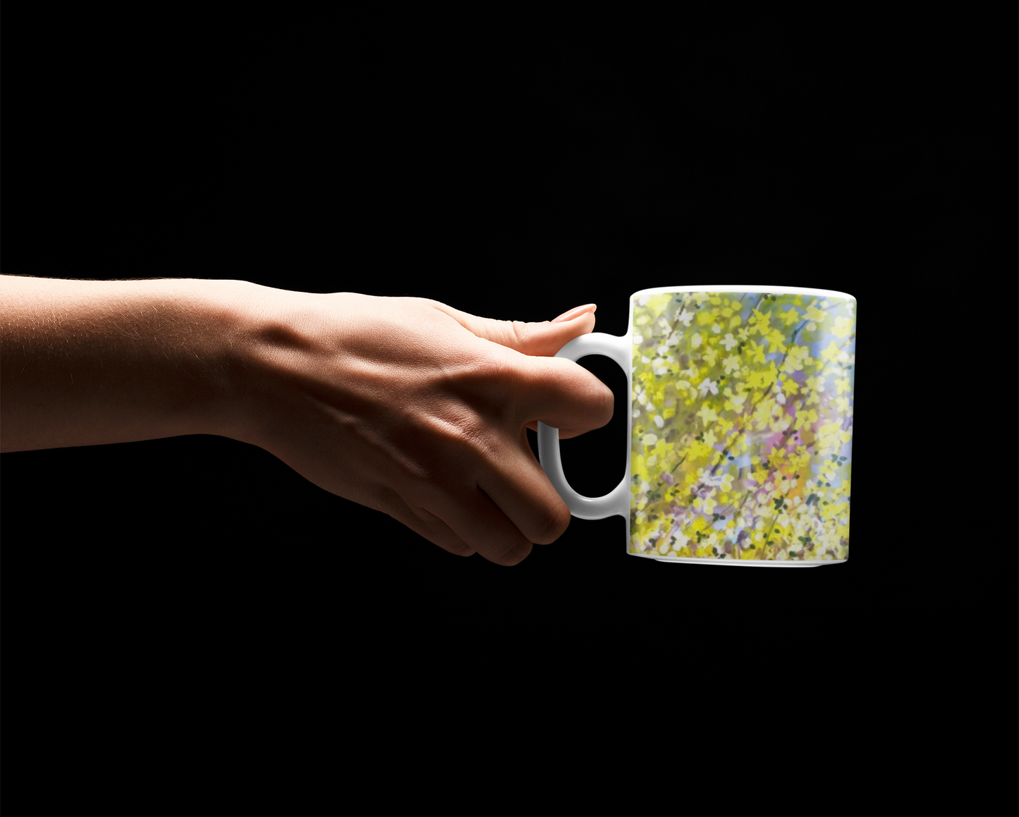 Blooming Forsythia Ceramic Mug