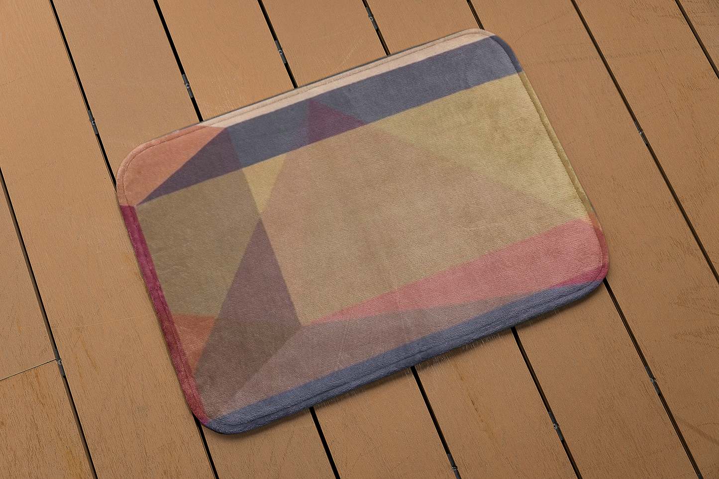 Clean Cubist Collage Bath Mat