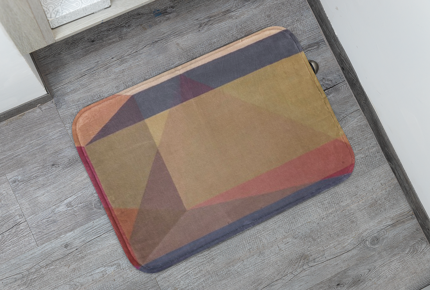 Clean Cubist Collage Bath Mat