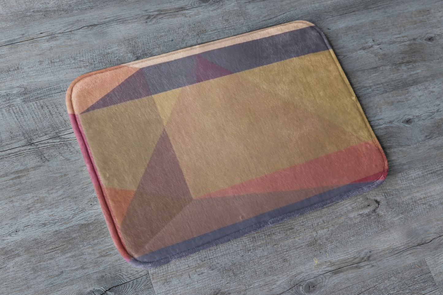 Clean Cubist Collage Bath Mat