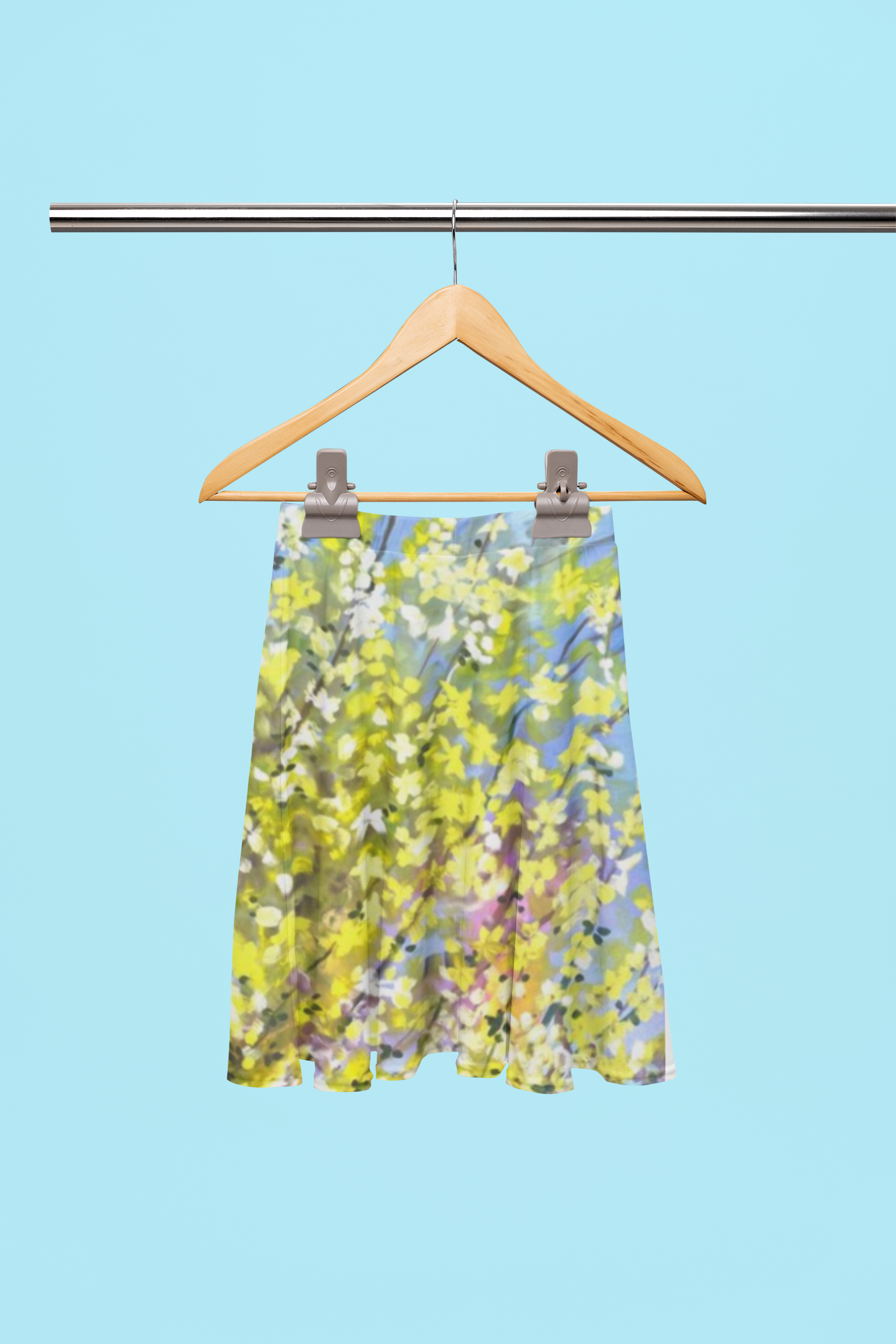 Blooming Forsythia Flared Skirt