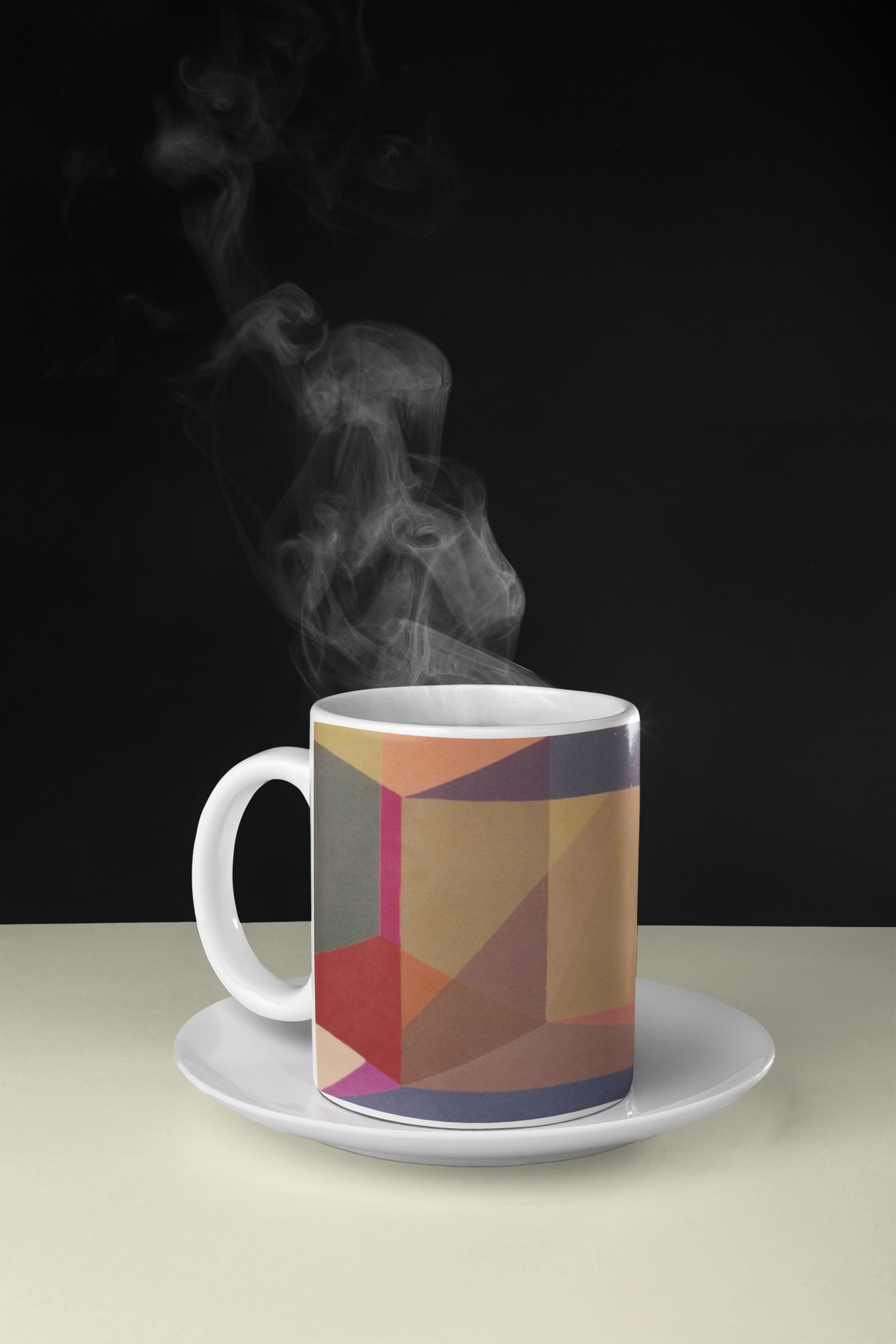 Clean Cubist Collage Ceramic Mug