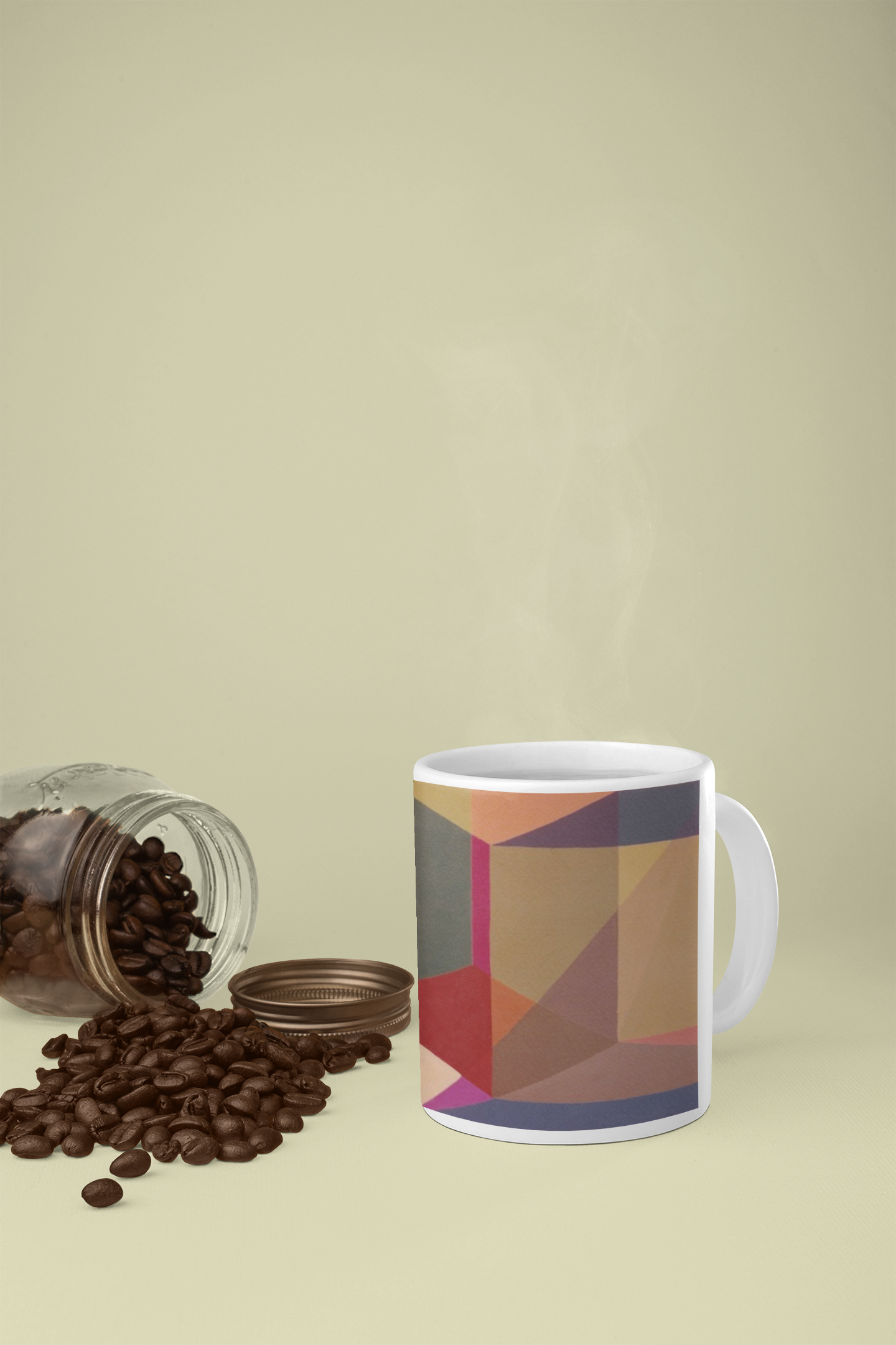 Clean Cubist Collage Ceramic Mug