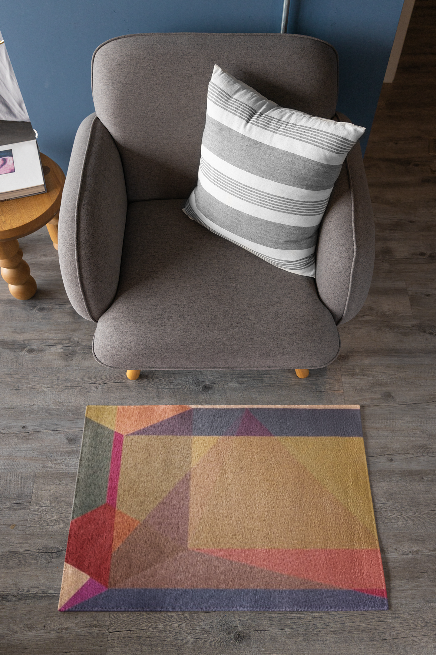 Clean Cubist Collage Area Rug