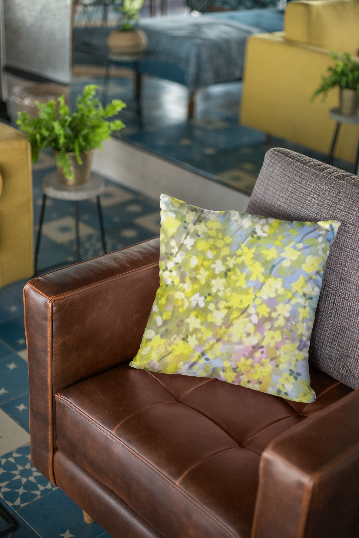 Blooming Forsythia Throw Pillows